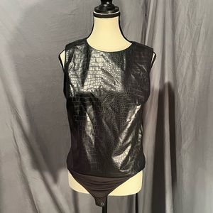 NWT Faux Leather Crocodile Print Bodysuit Express Tank Top - Women’s Large